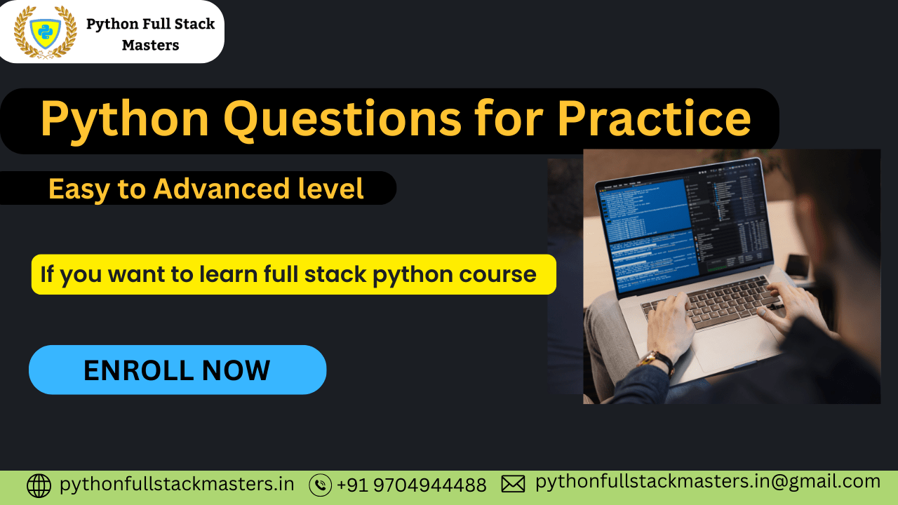 Master 50+ Python Questions For Practice | Easy to Advanced